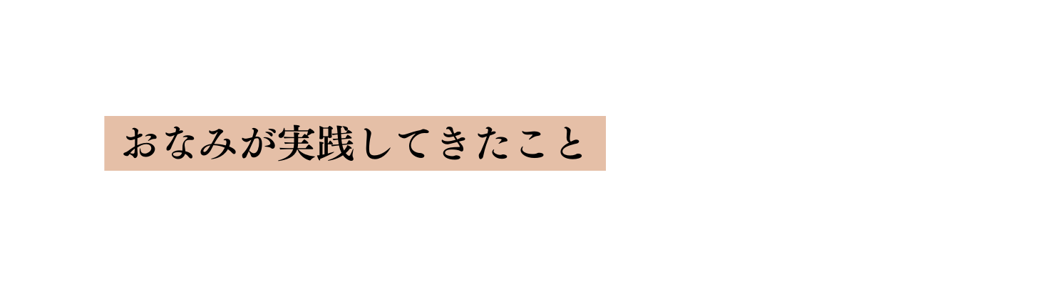 おなみが実践してきたこと